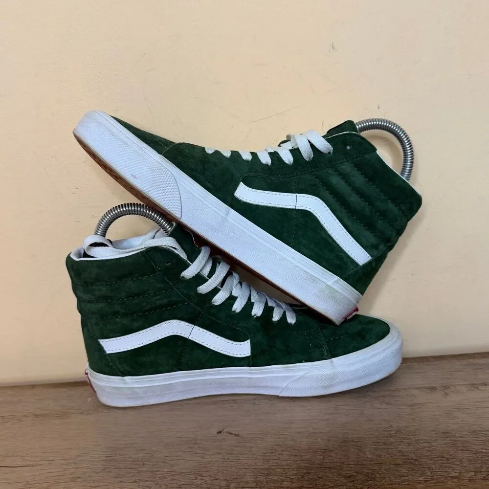 Vans Sk8-Hi Pig Suede Douglas Fir Green heiq women’s size 8 shoes